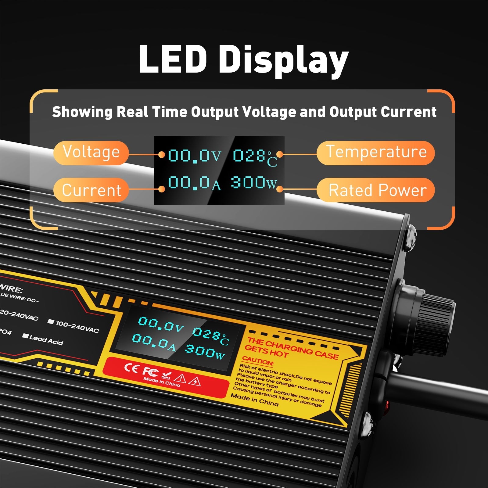 Suraziki Lithium 79.8V 3.5A Battery Charger for 70.3V Lithium-ion polymer batteries, LED Display, Full Protection，Aluminum alloy shell