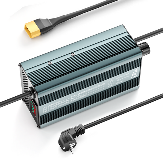 Cargador de batería de litio ajustable Suraziki 84V 1-8A para baterías de litio/polímero ternario de 20S 74V 72V, cargador de batería para motocicleta eléctrica, scooter y bicicleta eléctrica.