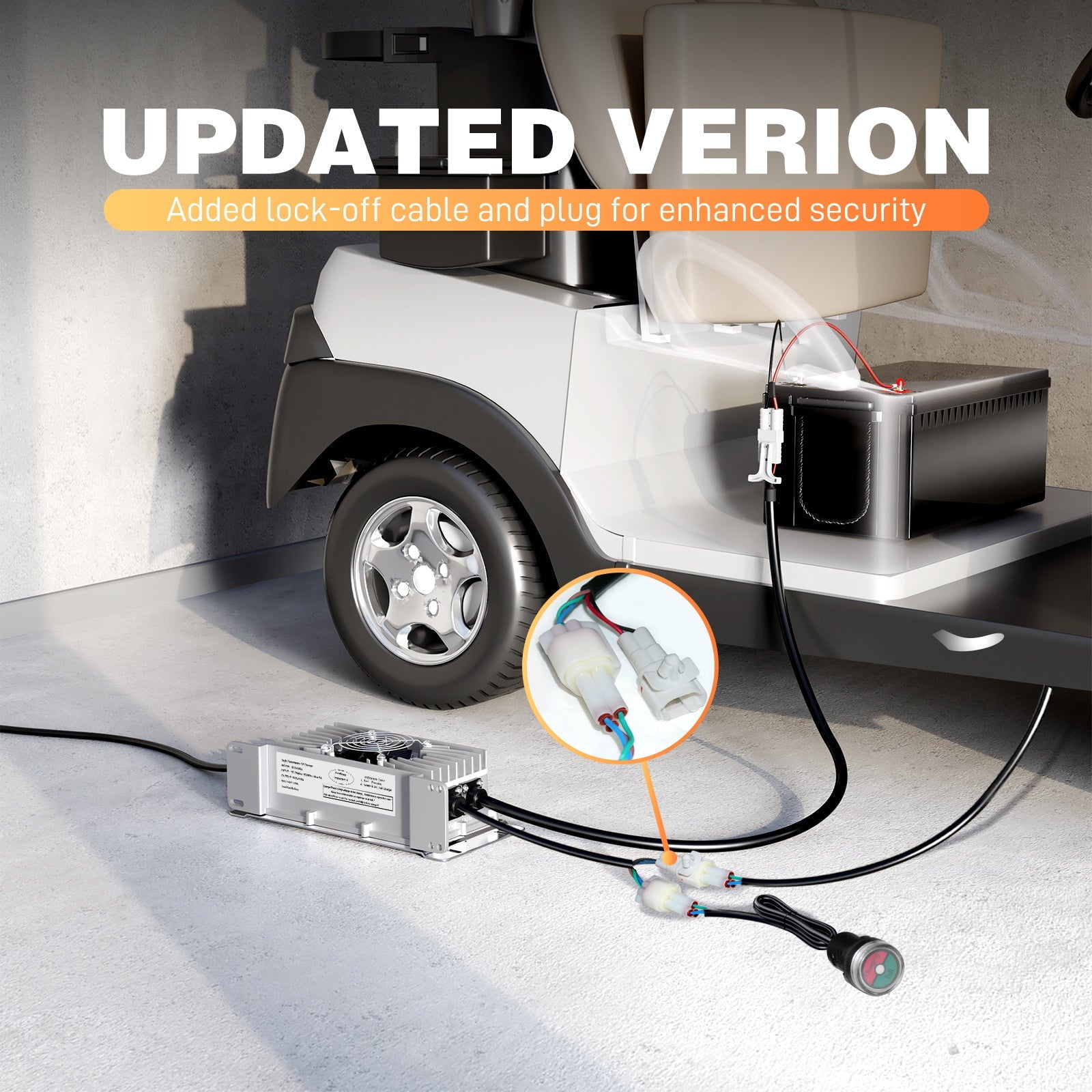 Suraziki 24 V 30 A Blei-Säure-Batterieladegerät, IP65 wasserdicht, mit Verriegelungskabel für Palettenwagen/Bodenschrubber/Golfwagen/Gabelstapler