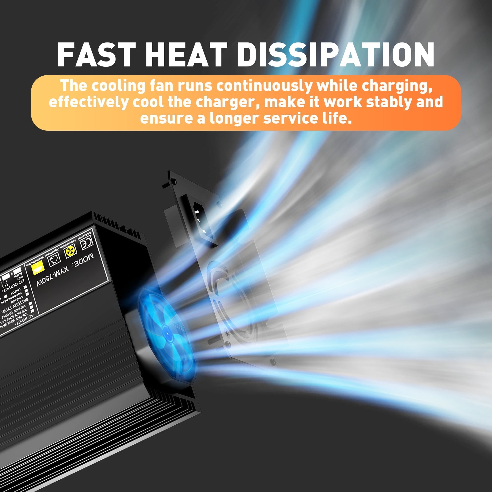 Cargador de batería LiFePO4 de 12 V y 30 A, voltaje de carga de 14,6 V, activación de BMS de 0 V, corte automático, con conector de carga rápida Anderson de 50 A